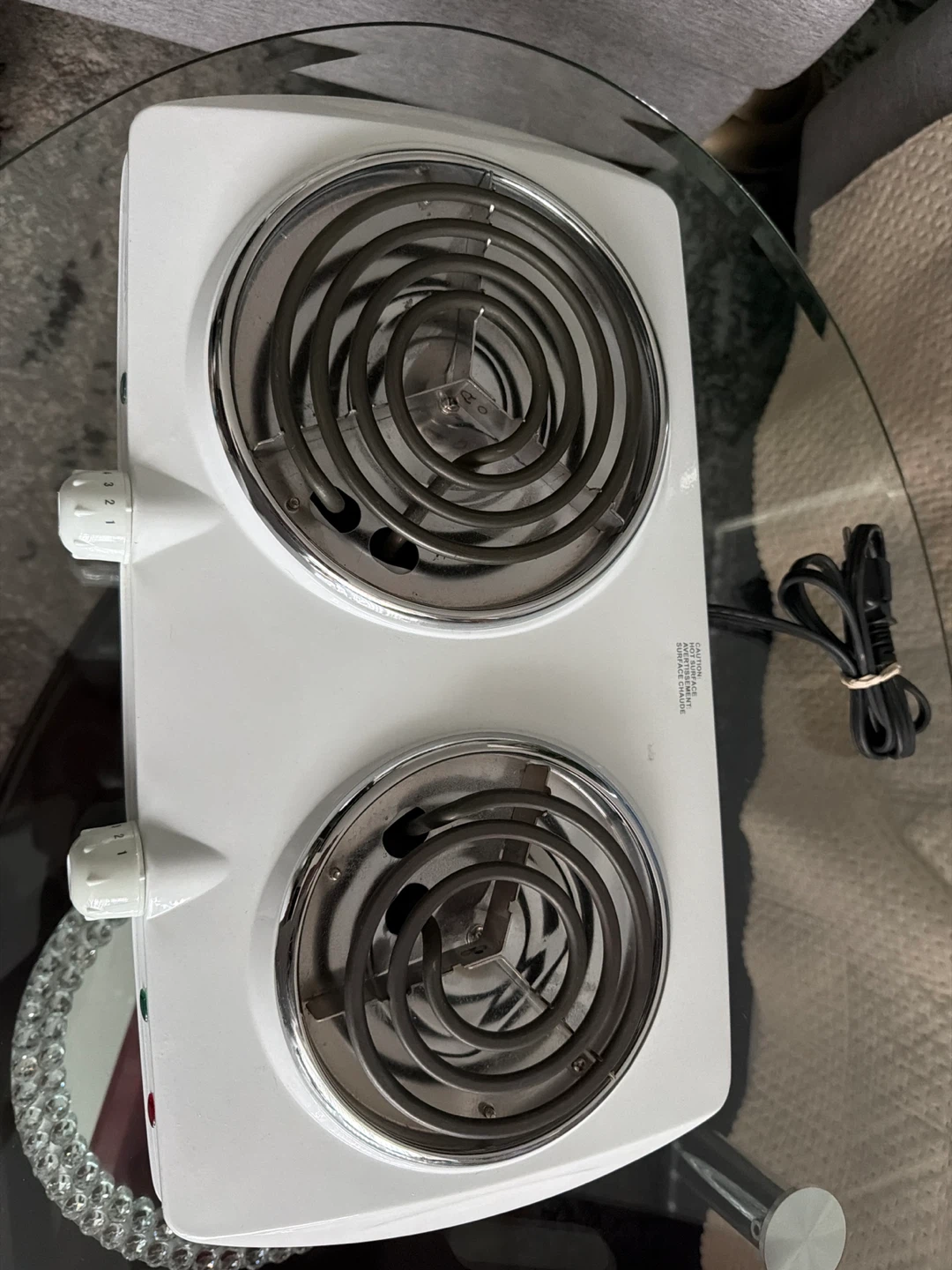 Salton White Double Burner Hot Plate
