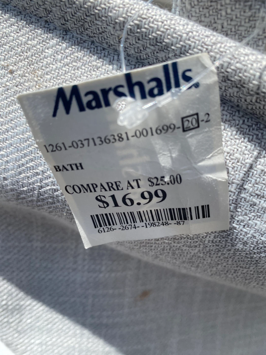 Marshalls Grey Fabric Storage Basket