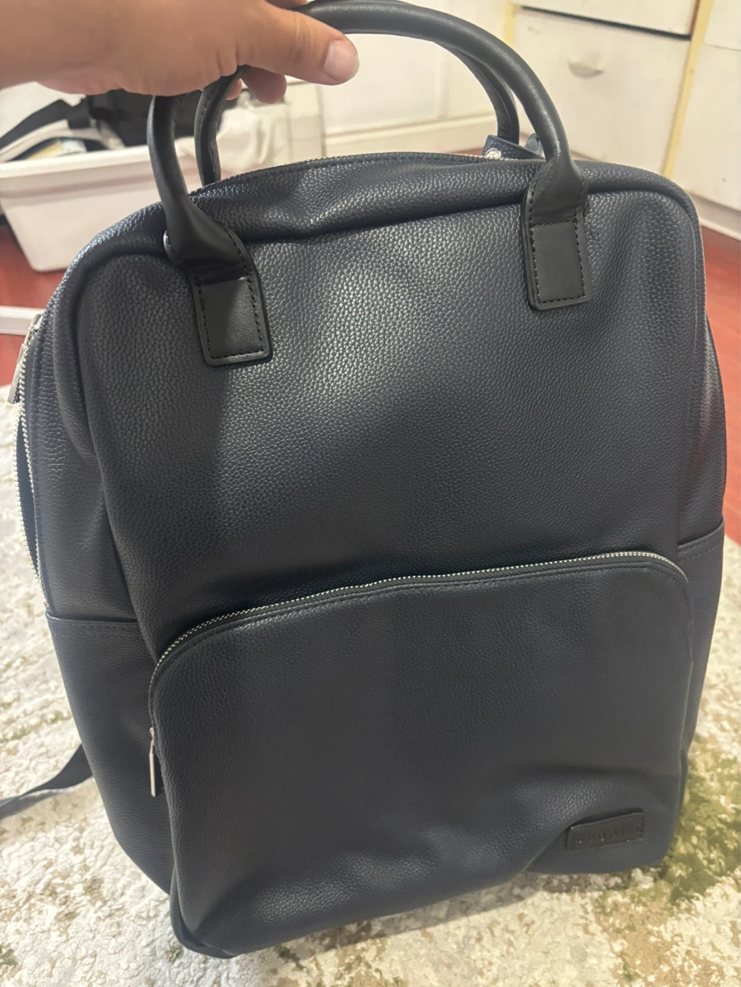 Bugatti Blue Faux Leather Backpack