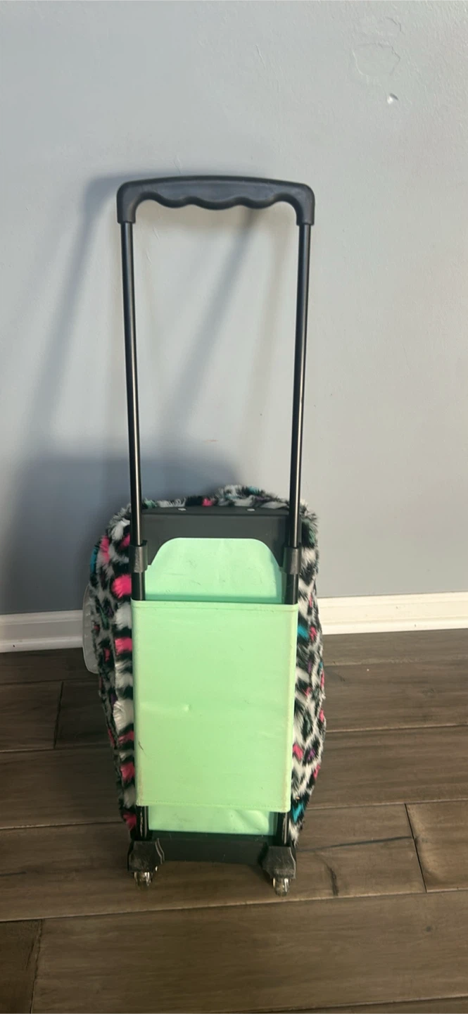 Justice Rolling Duffel Bag - Leopard Print Faux Fur - photo 4