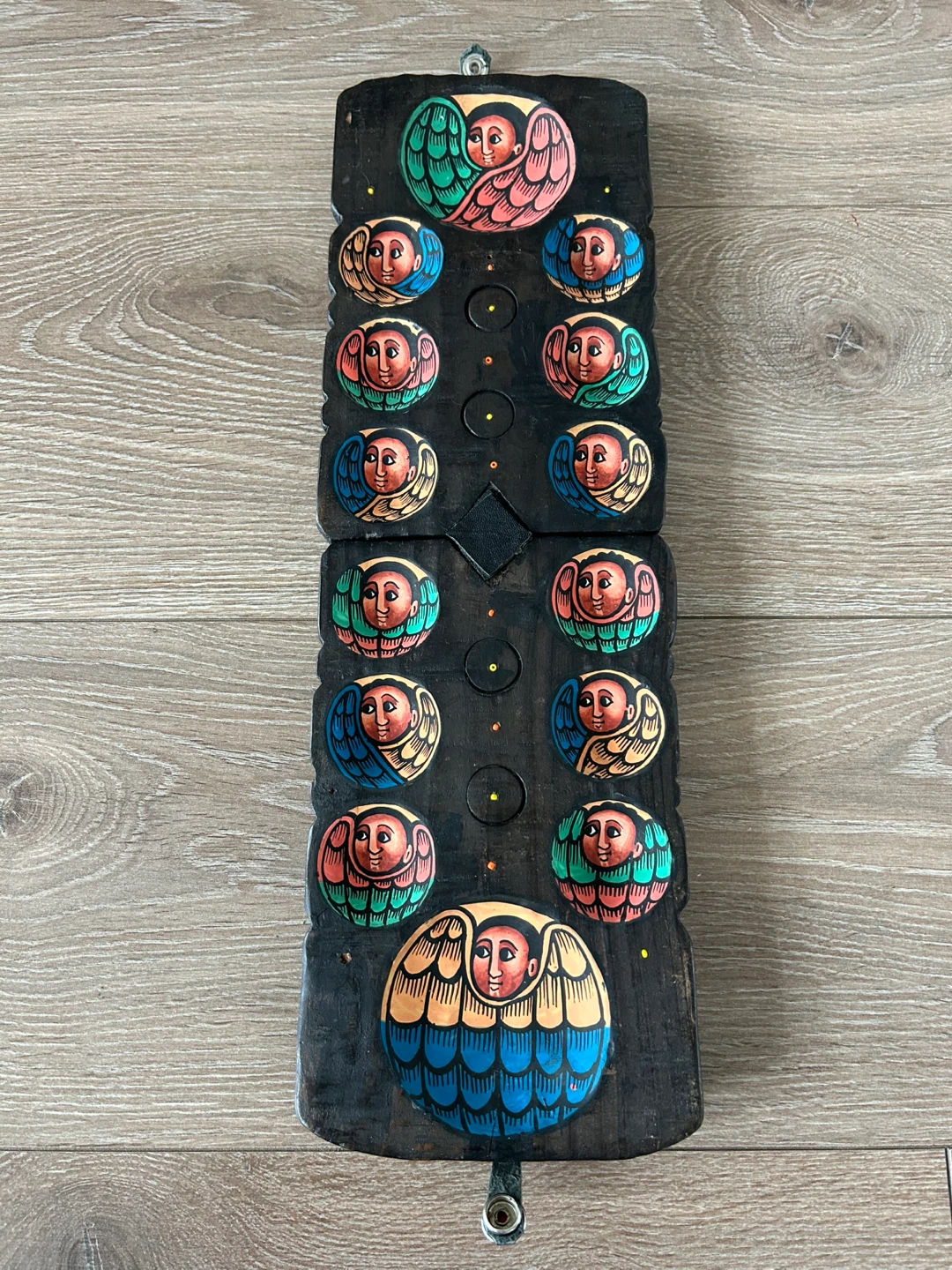 Vintage Ethiopian Gabata Board Game – Hand-Painted Folk Art
