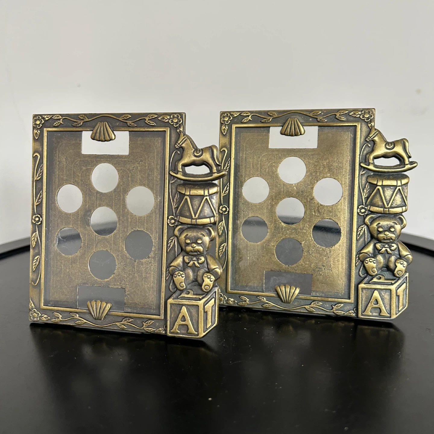 Set of 2 Vintage Sears Portrait Studio Metal Baby Frames