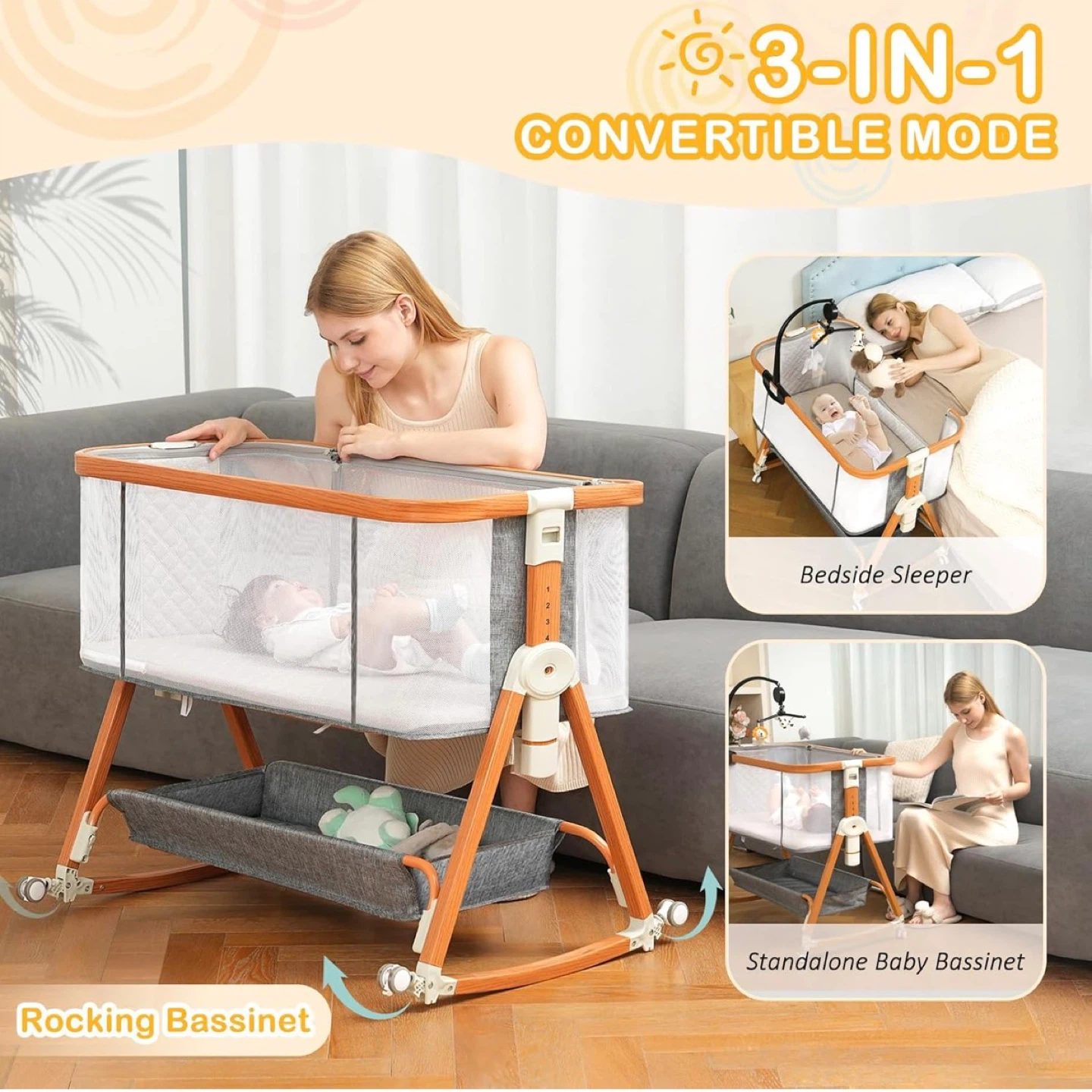 Bassinet Bedside Sleeper (adjustable)