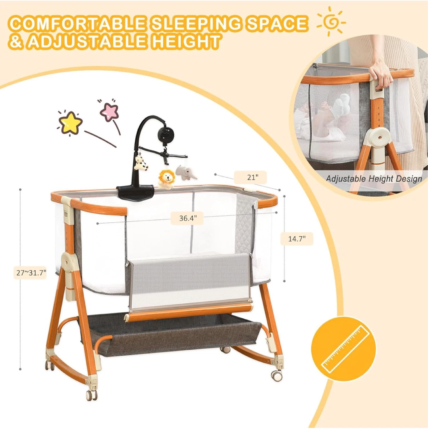 Bassinet Bedside Sleeper (adjustable) - photo 2