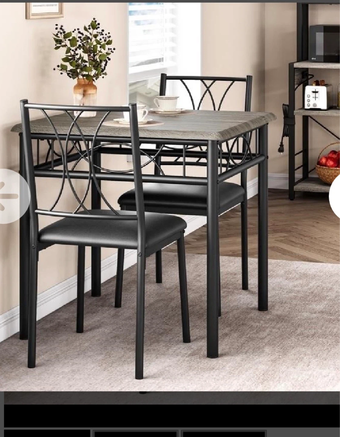 Amyove Dining Table Set for 2, Kitchen Table