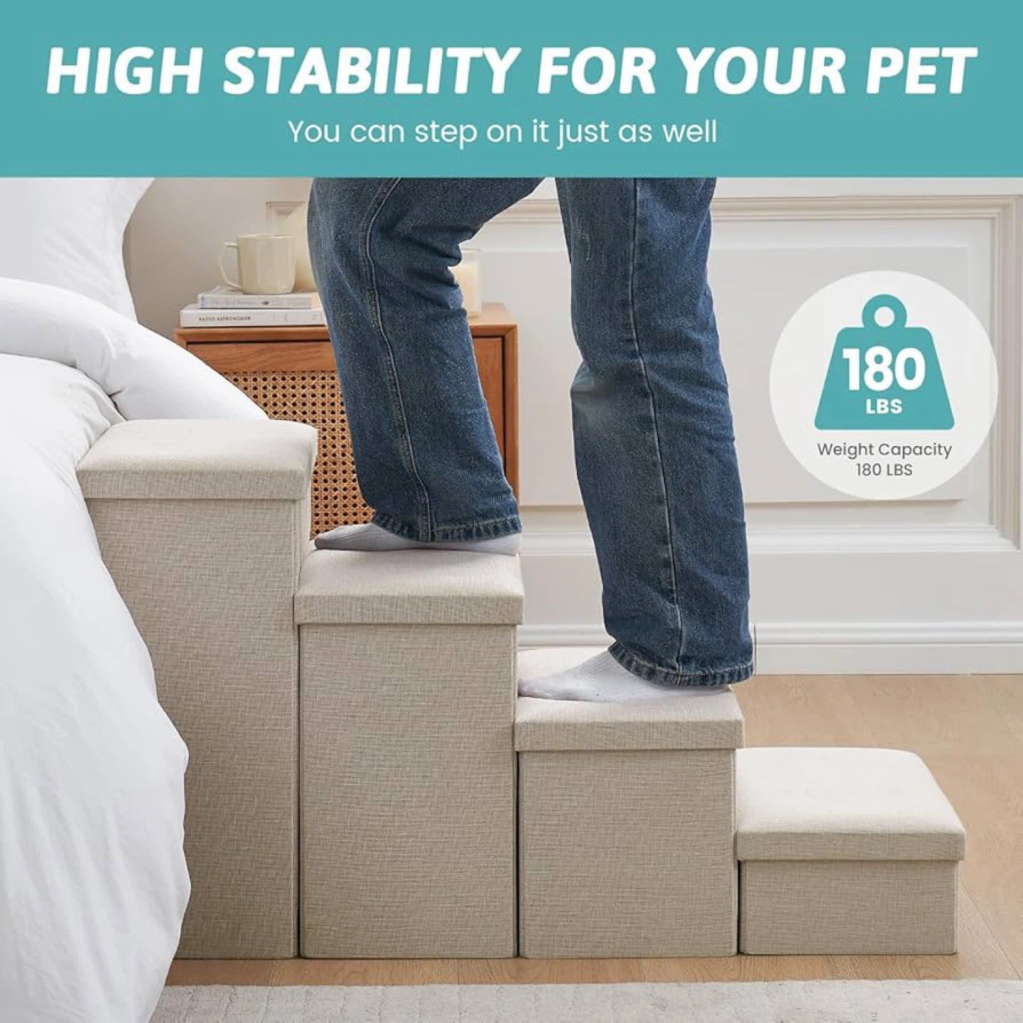 Cozy Kiss Dog Stairs with Storage - 4 step - BNIB - photo 4