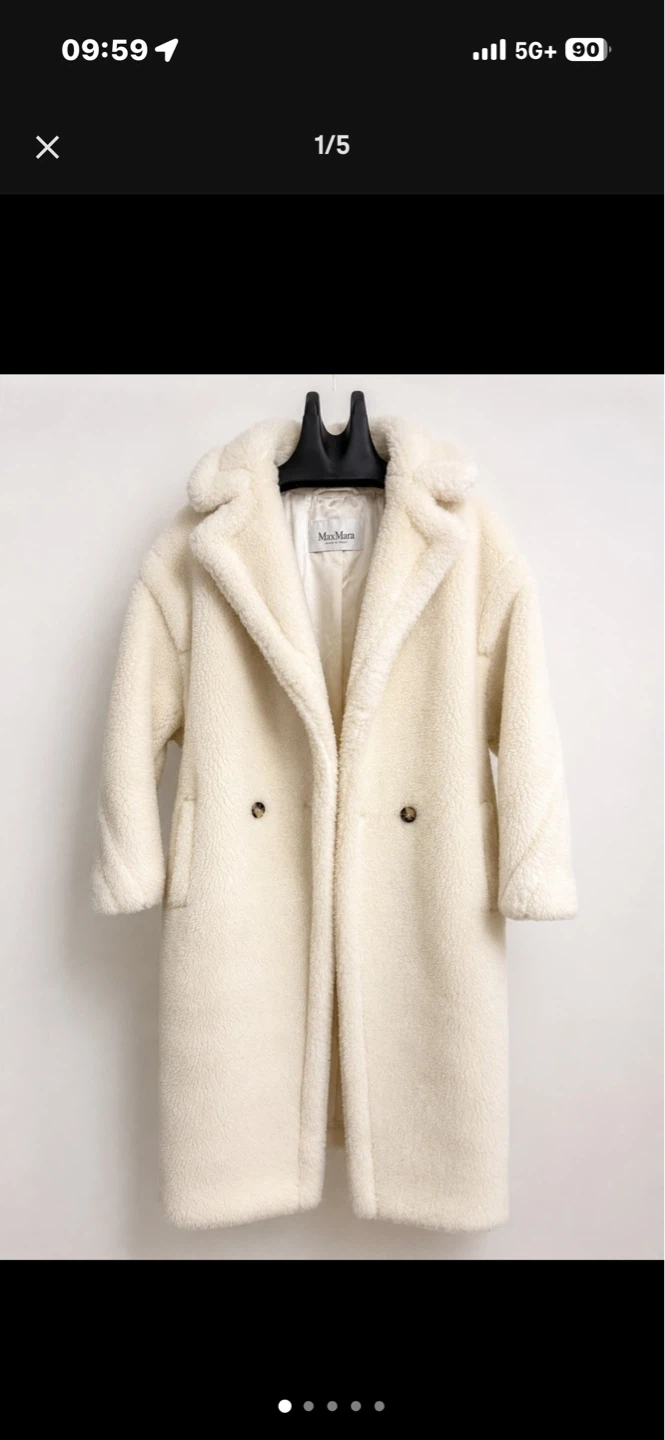 Max Mara Cream Teddy Coat - XS