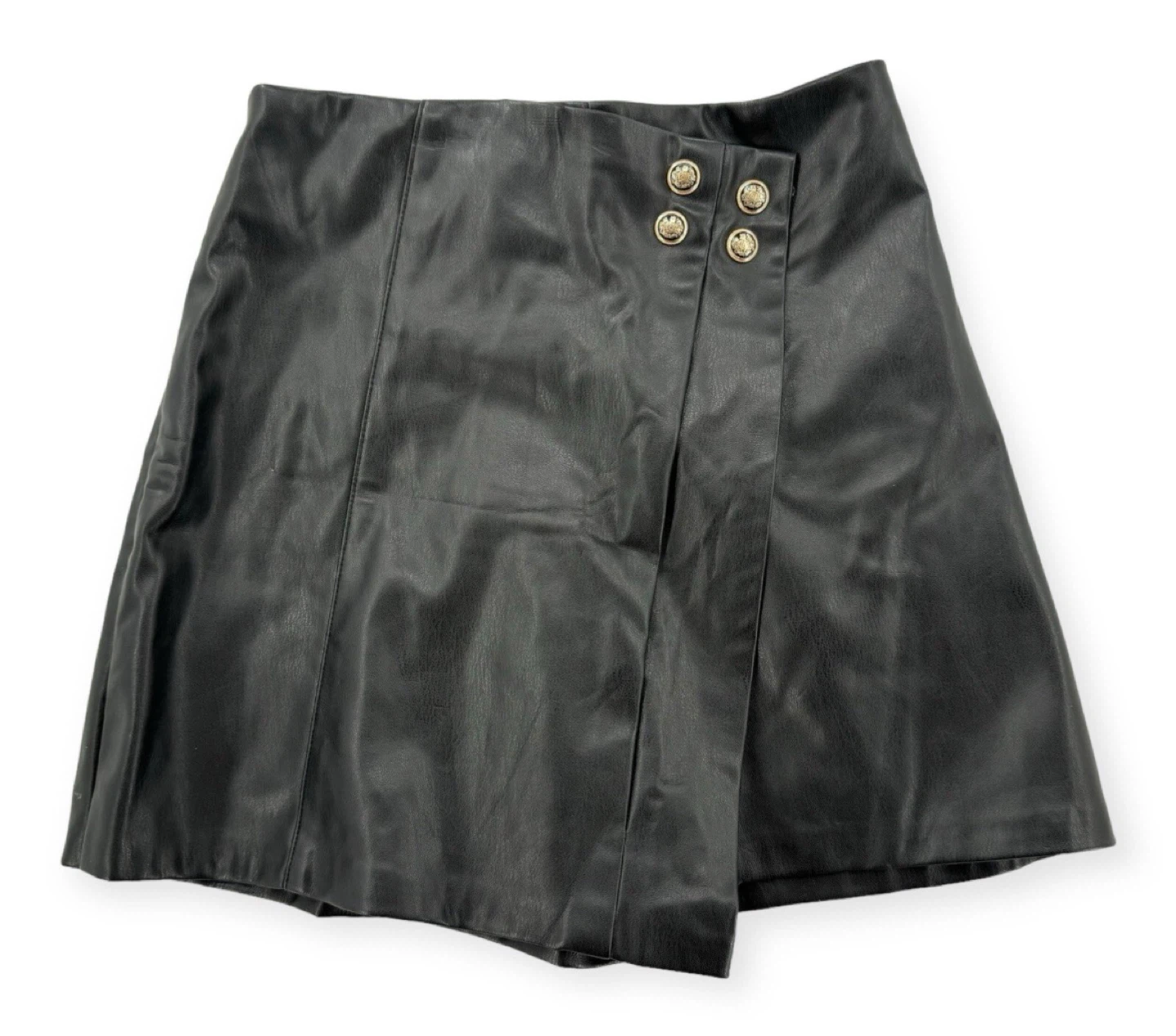 Zara Black Faux Leather Skort - Size M