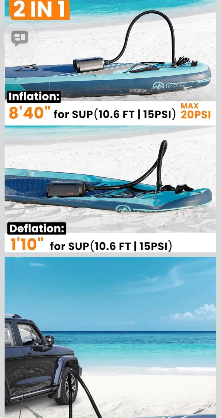 OUTDOOR MASTER VORTEX PRO Portable SUP Pump - photo 3