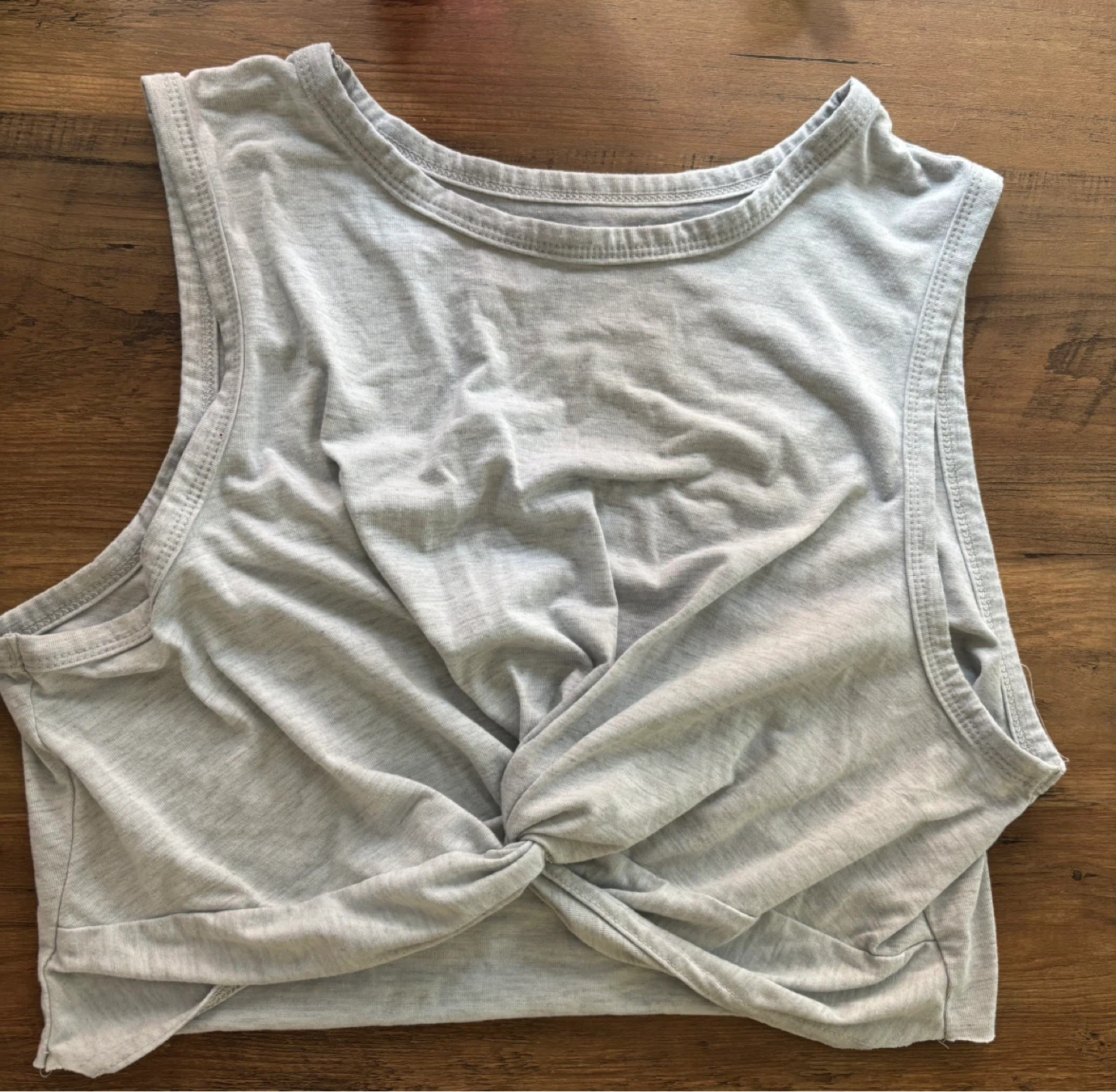 Grey Twist Front Tank Top