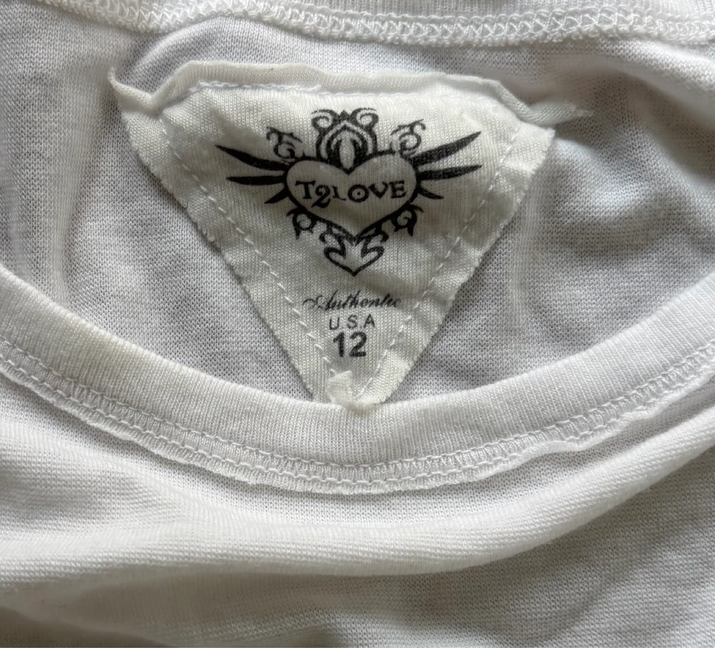 T2LOVE White Twist Front Long Sleeve Shirt Size 12 - photo 2