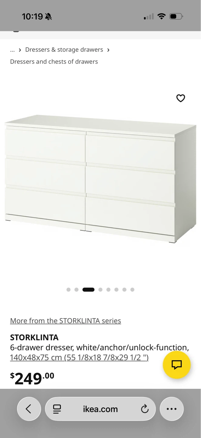 IKEA STORKLINTA 6-Drawer Dresser White - photo 2