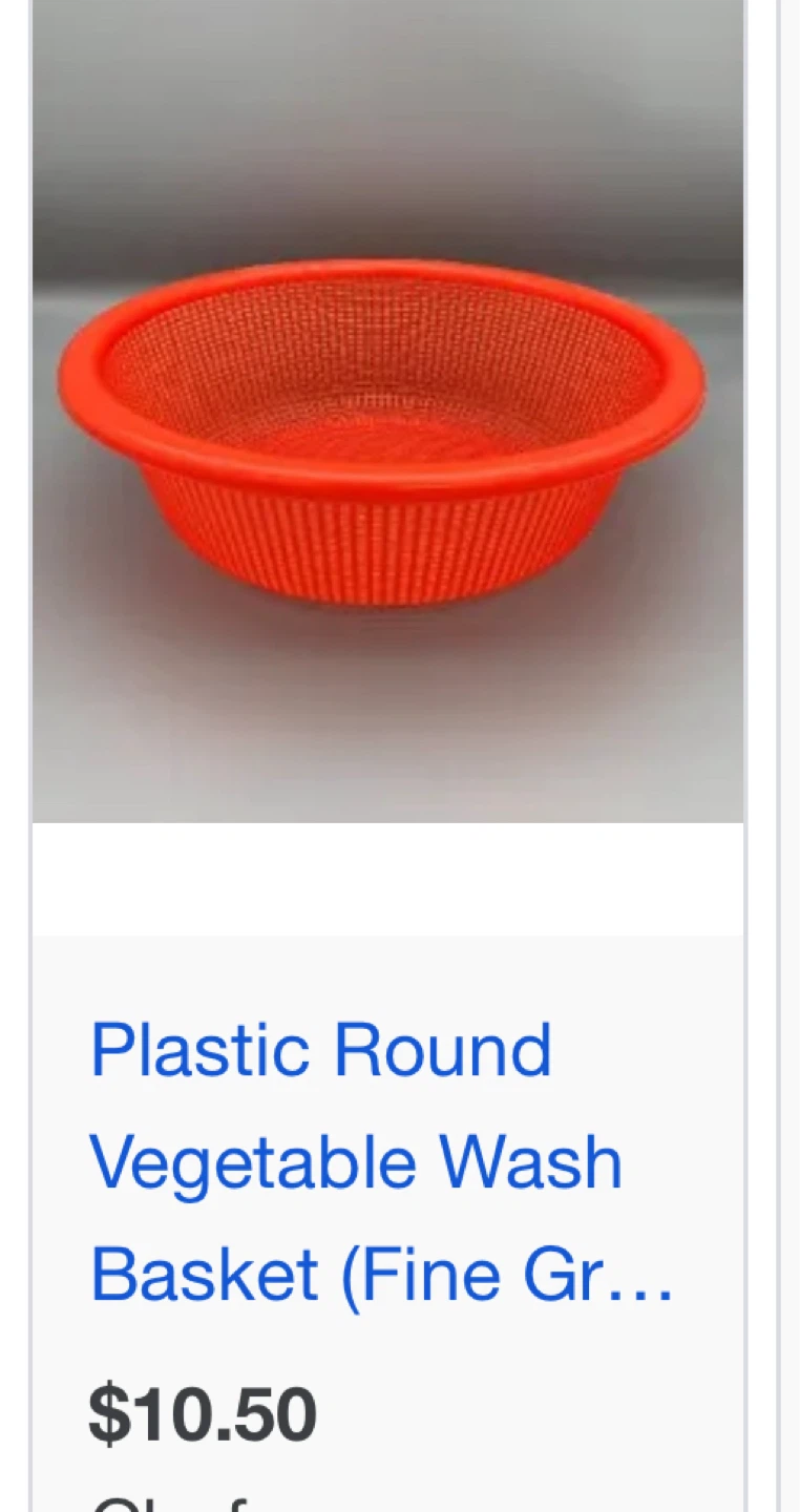 Orange Plastic Round Vegetable Wash Basket (Fine Grid)