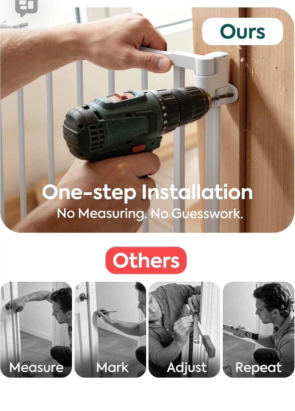 Dbelio White Metal Baby Safety Gate - photo 4