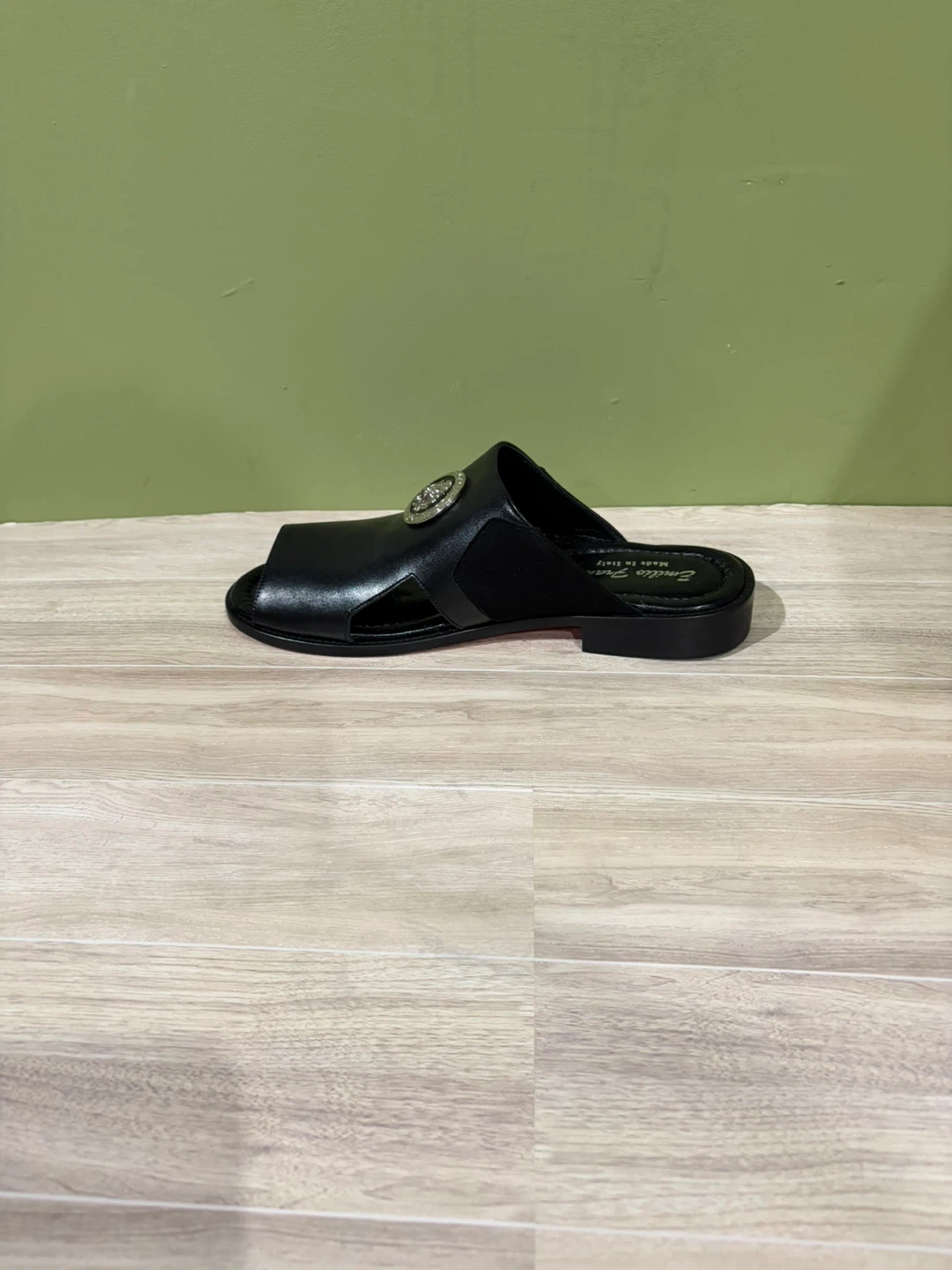 Emilio Franco Black Leather Slides - Made in Italy - photo 3
