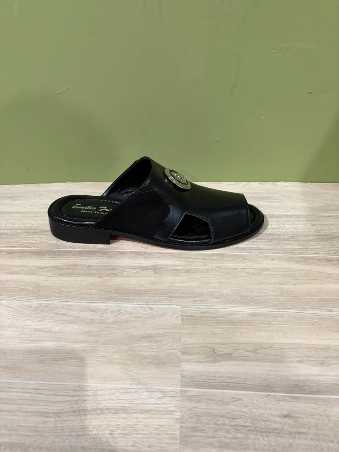 Emilio Franco Black Leather Slides - Made in Italy - photo 2