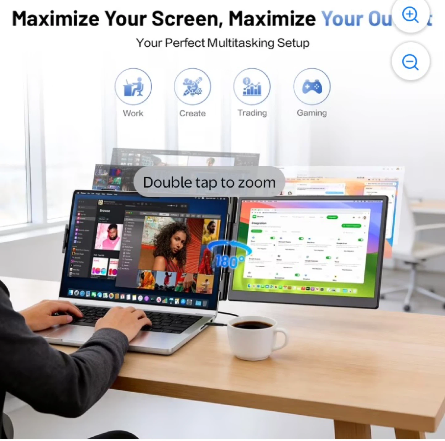 Portable Laptop Monitor 14-inch USB-C HD Dual Screen Extender - photo 2