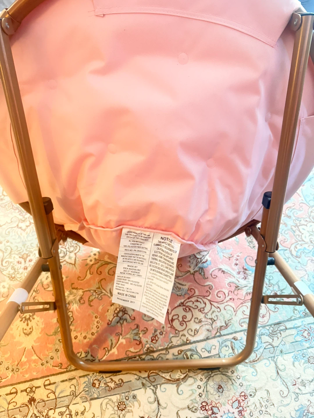 Pink Upholstered Moon Chair - photo 4