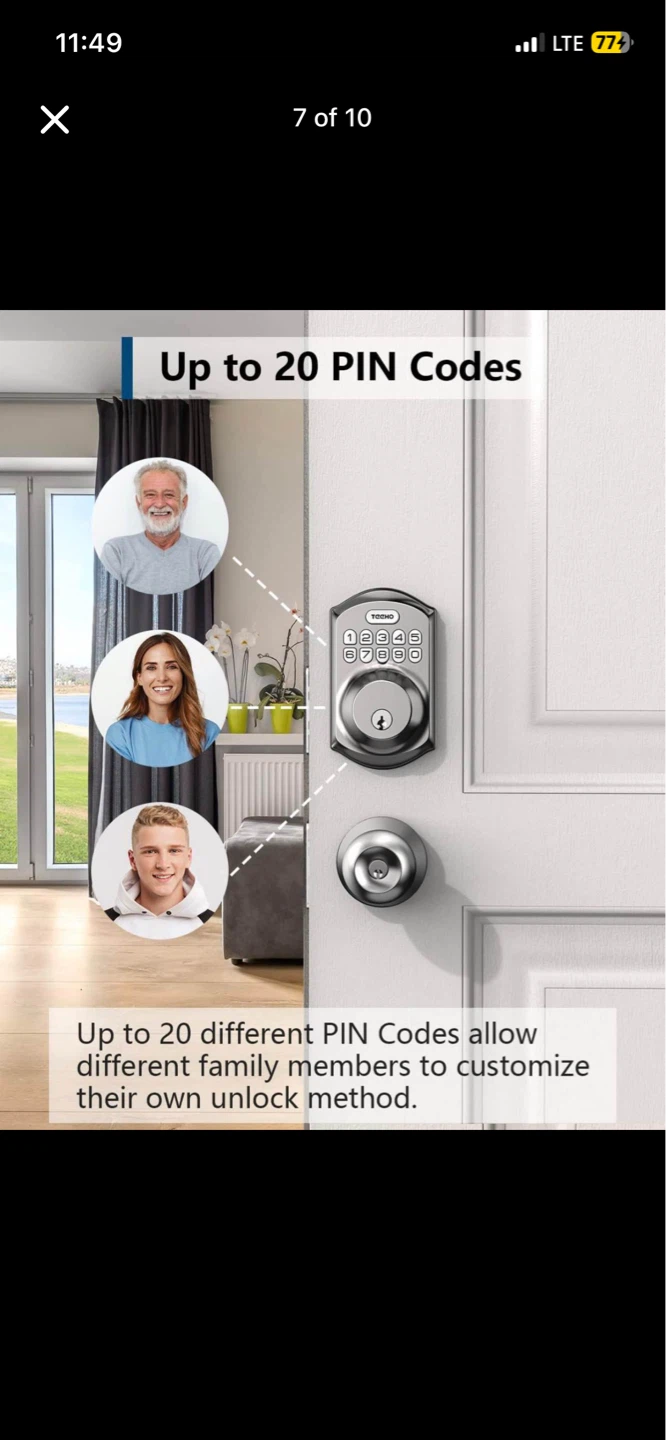 Teehoo TE001 Keypad Digital Deadbolt - photo 2