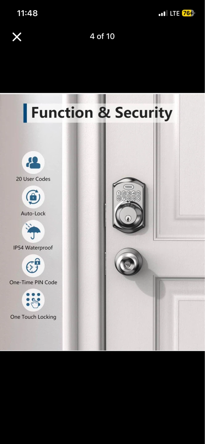 Teehoo TE001 Keypad Digital Deadbolt - photo 3