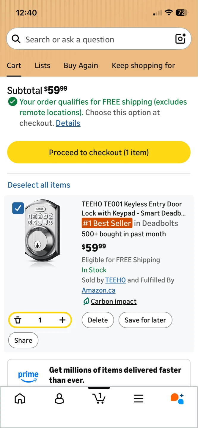 Teehoo TE001 Keypad Digital Deadbolt