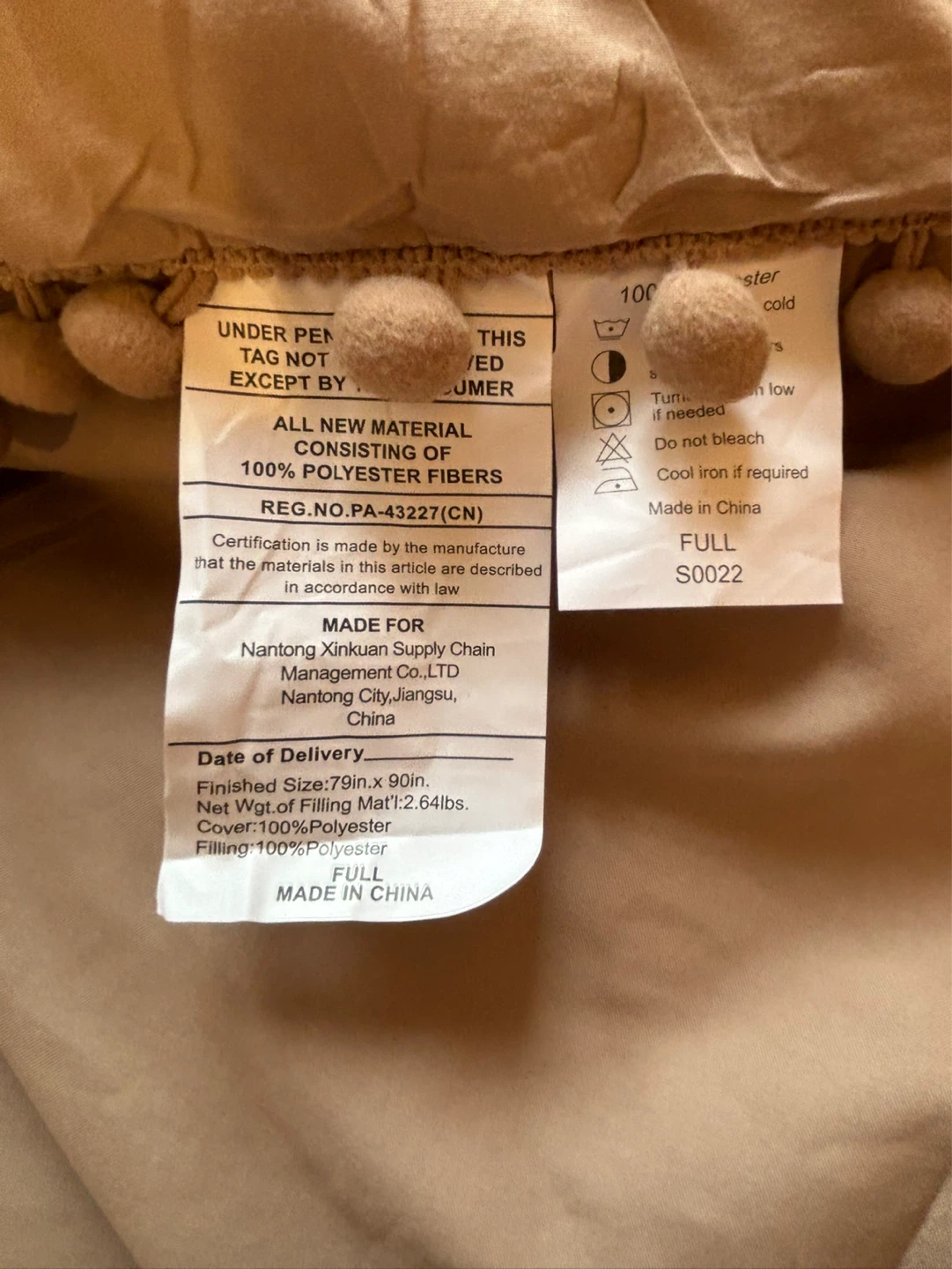 Full Size Comforter and 2 Pillowcases Set in Taupe - photo 3