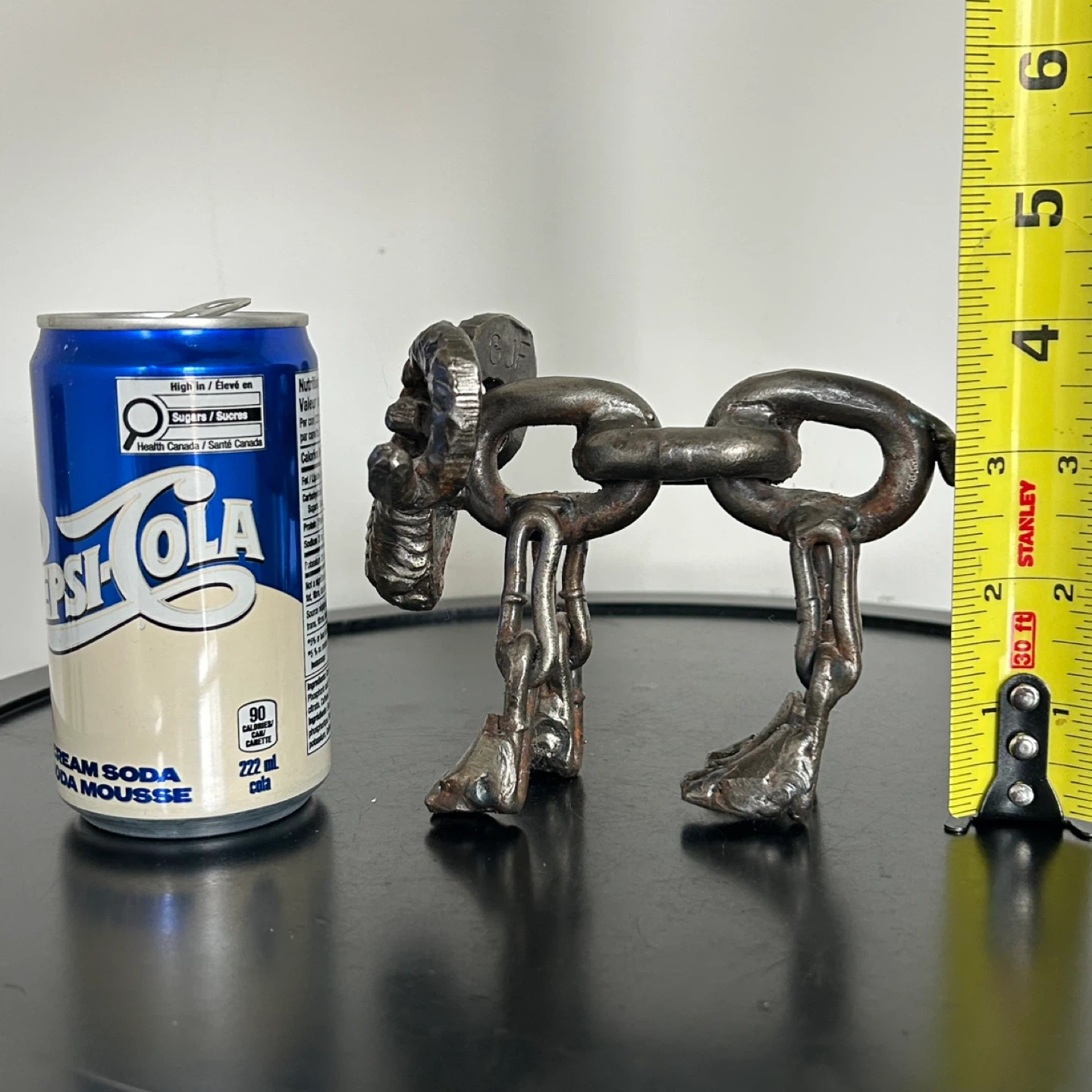 Unique Welded Chain Metal Ram Sculpture – Brutalist Art - photo 2