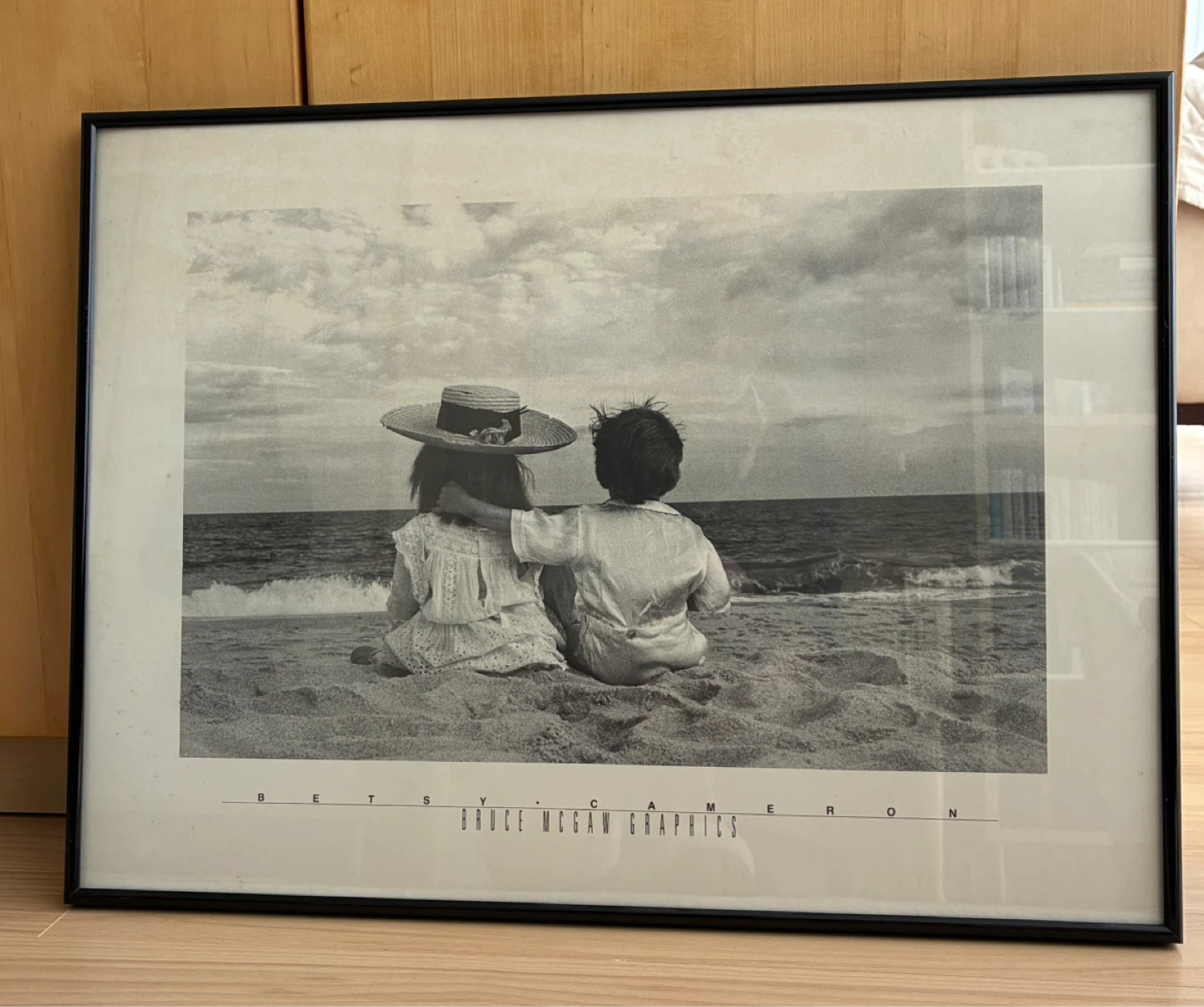 Black metal framed artwork  - ready to hang