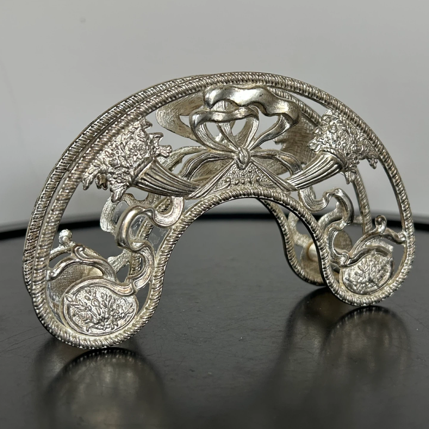 Vintage Italian Silver-Plated Napkin Holder - photo 4