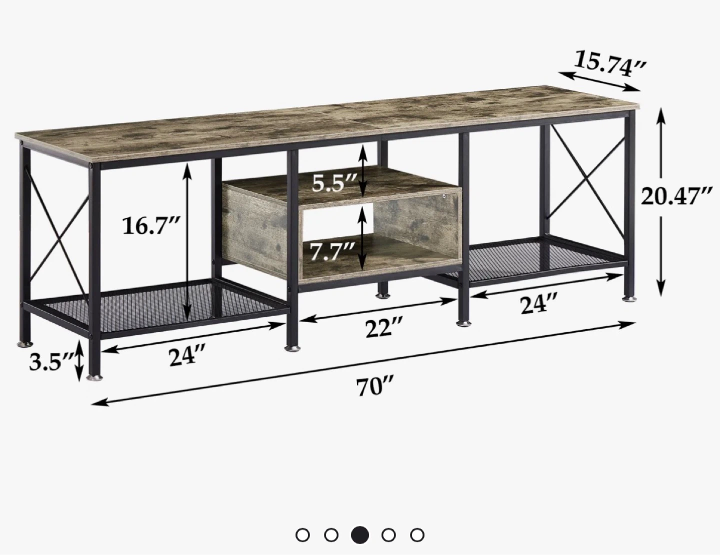 Rustic Wood TV Stand - photo 3