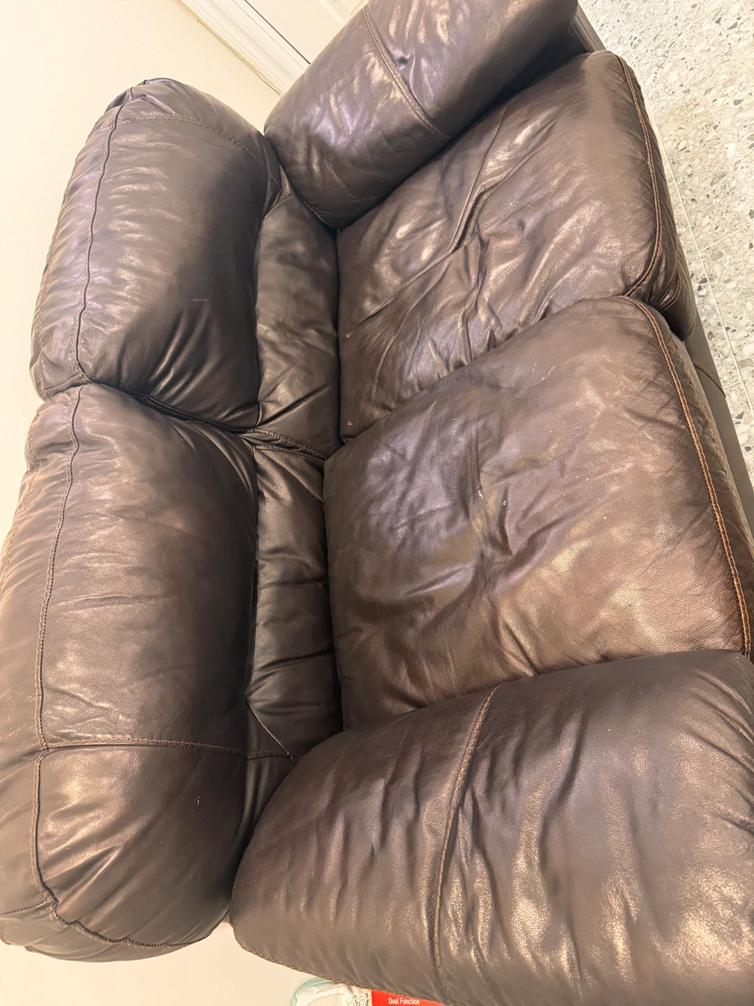 Brown Leather Loveseat