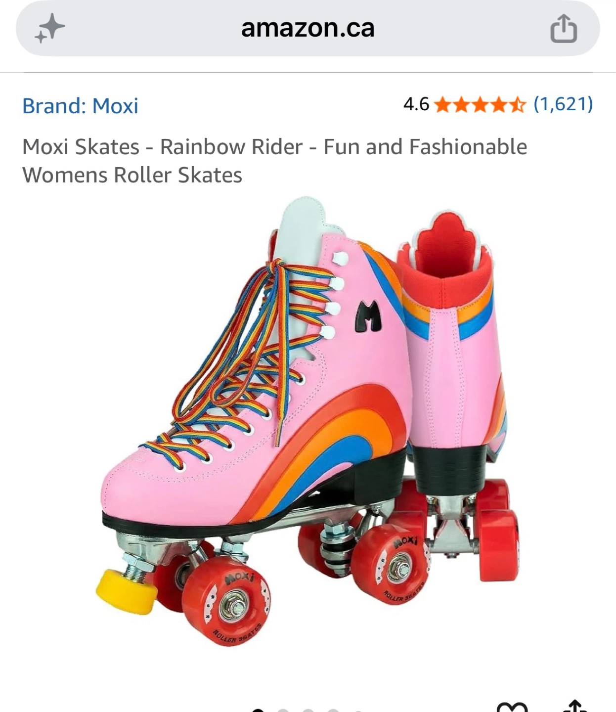 Moxi Rainbow Rider Roller Skates size 6