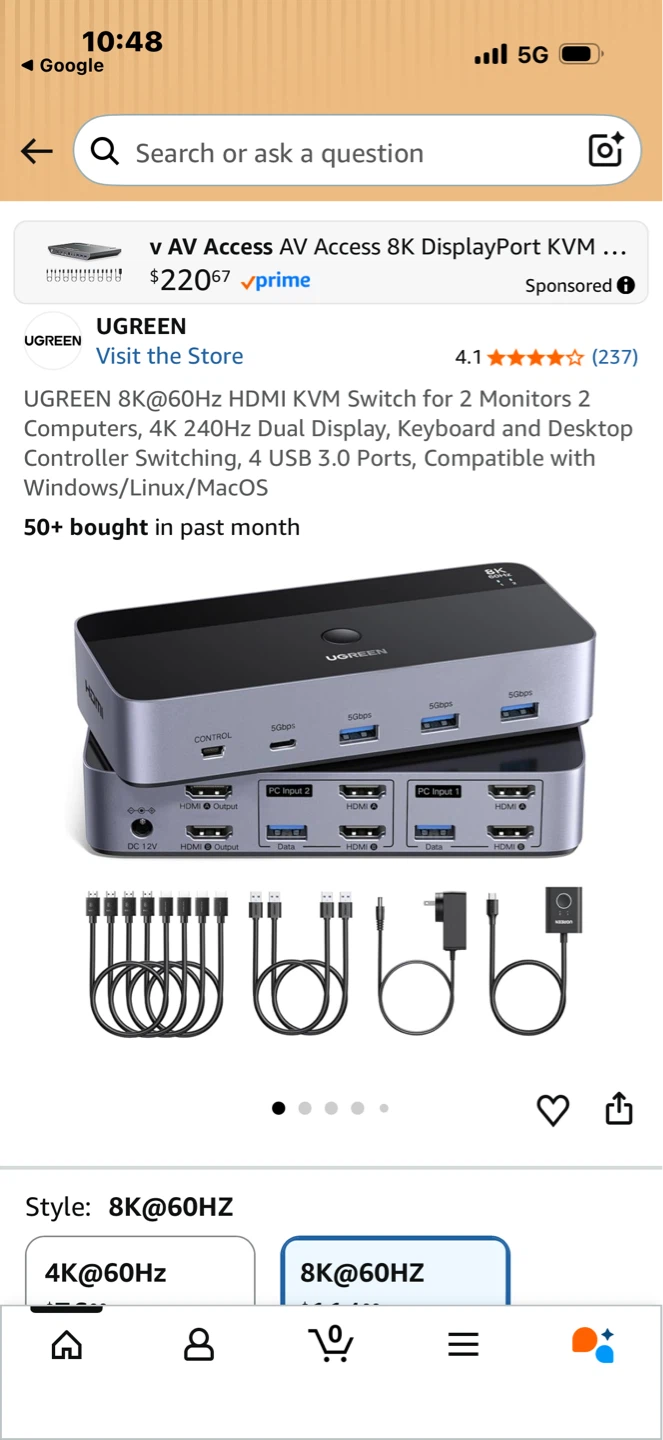 UGREEN HDMI Dual Monitor KVM Switch 2 In 2 Out 4K 60Hz - photo 4