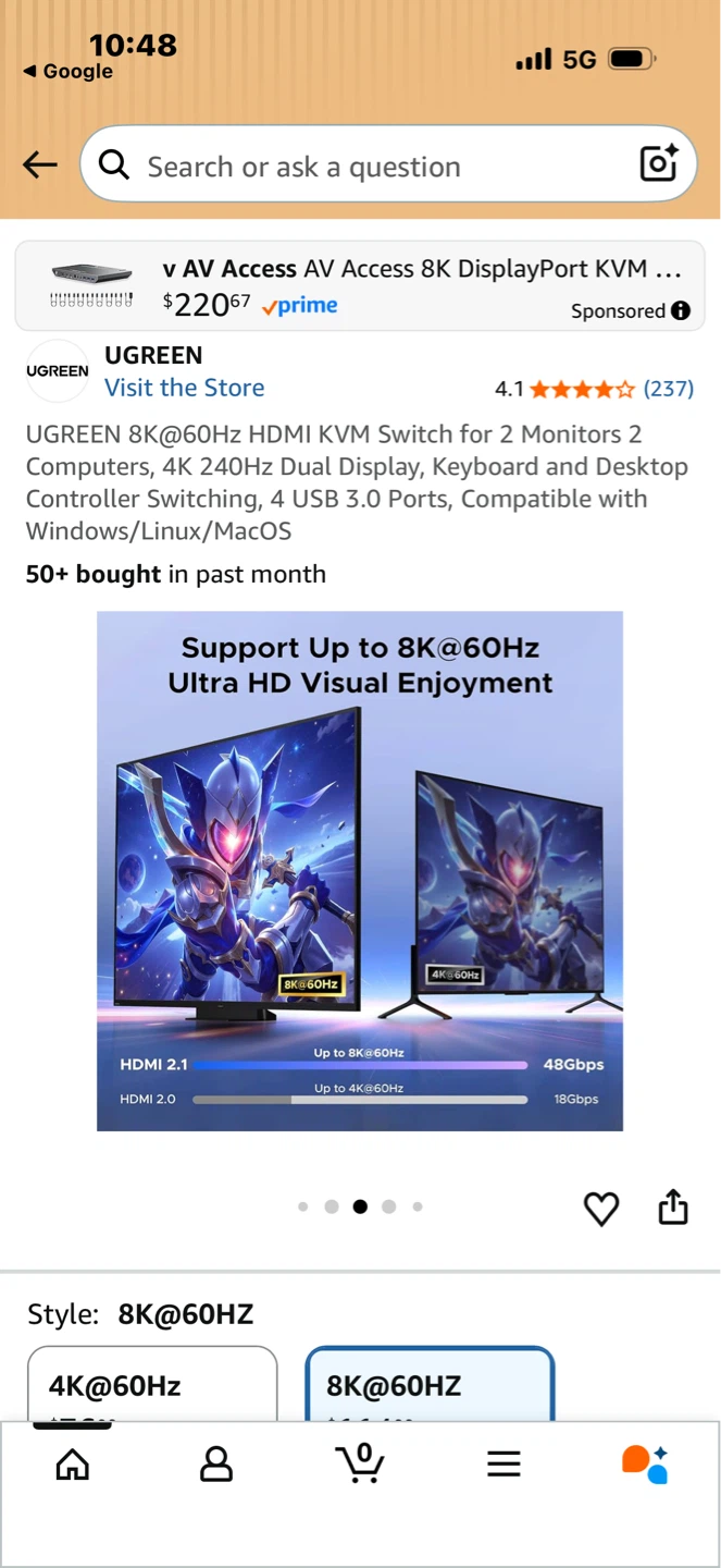 UGREEN HDMI Dual Monitor KVM Switch 2 In 2 Out 4K 60Hz - photo 5
