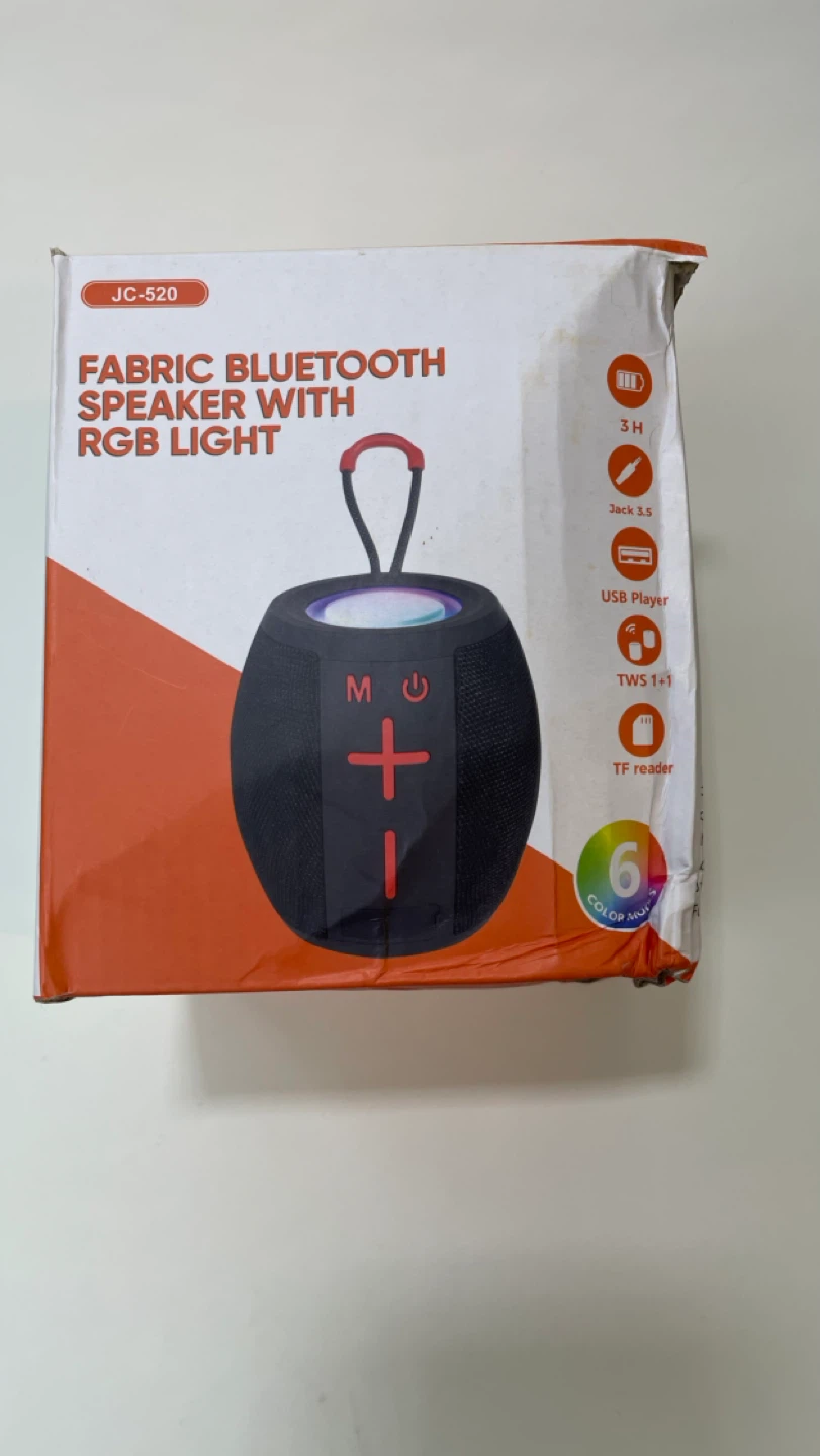 JC-520 Fabric Bluetooth Speaker with RGB Light