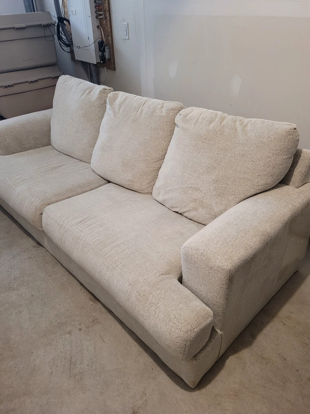 Cream Sofa with Three Cushions - photo 4