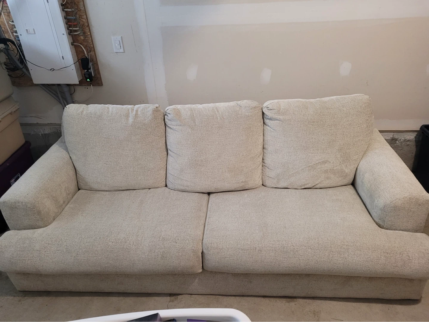 Cream Sofa with Three Cushions - photo 3