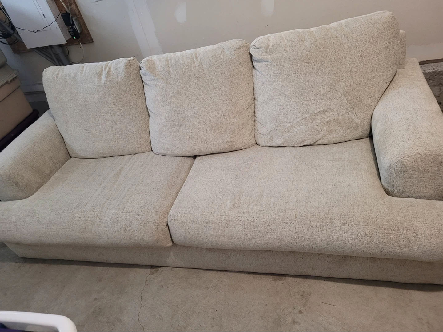 Cream Sofa with Three Cushions - photo 2