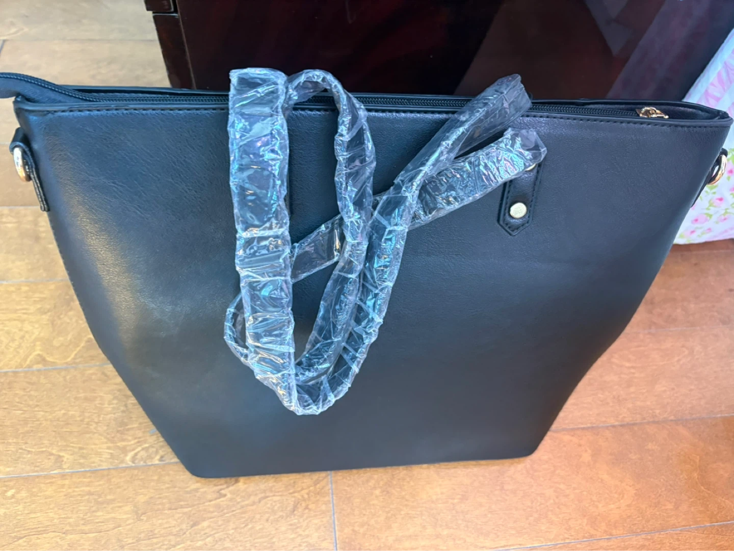 Sac fourre-tout noir avec petite pochette - photo 5