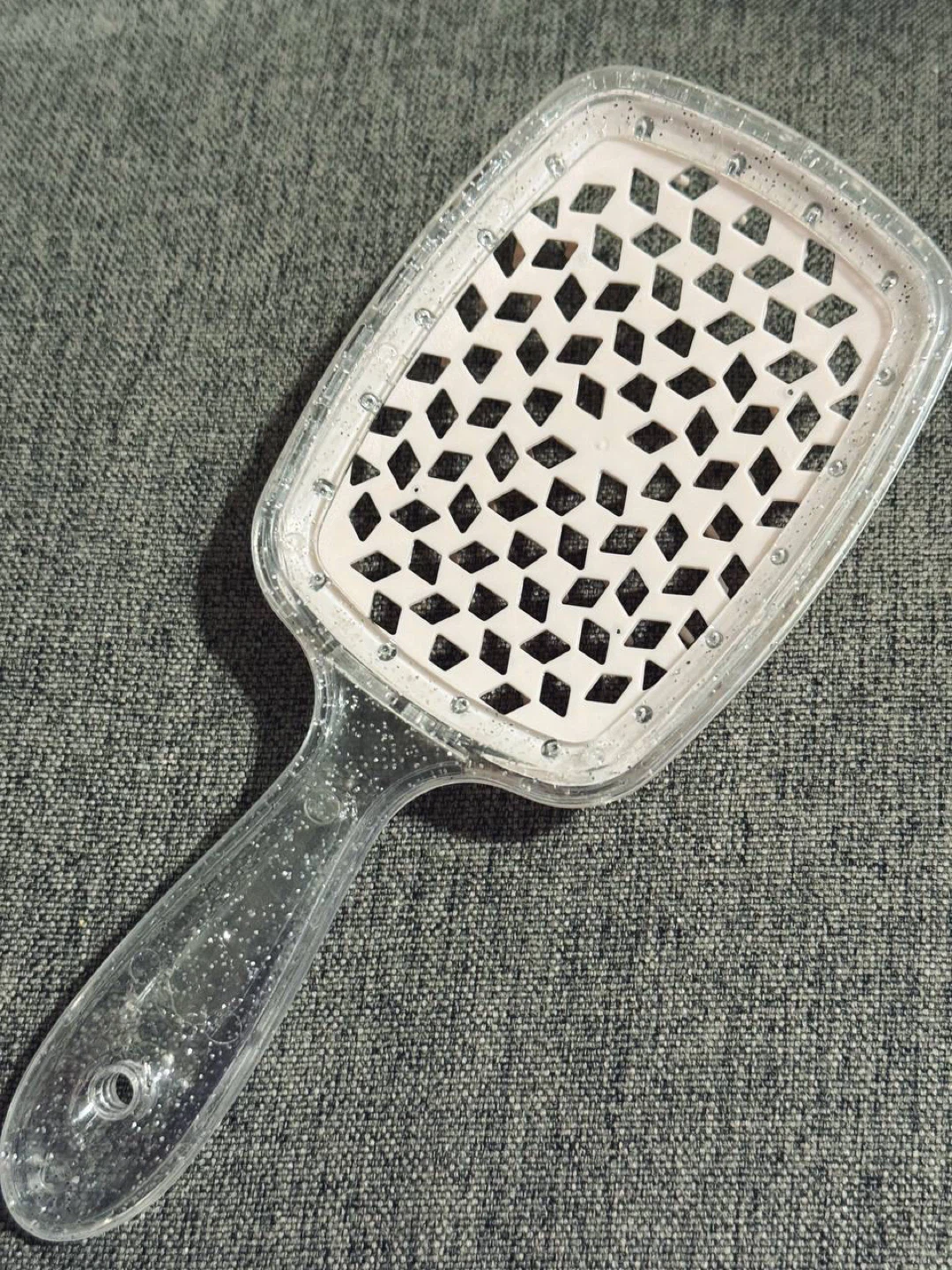 Hair Brush – Clear Handle With Pink Cushion - photo 2