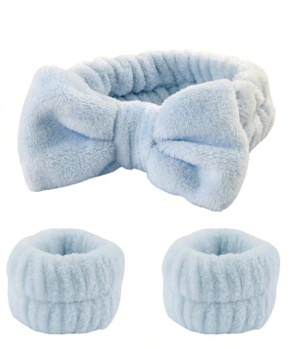 Bow bath headband and wristband set blue - photo 2