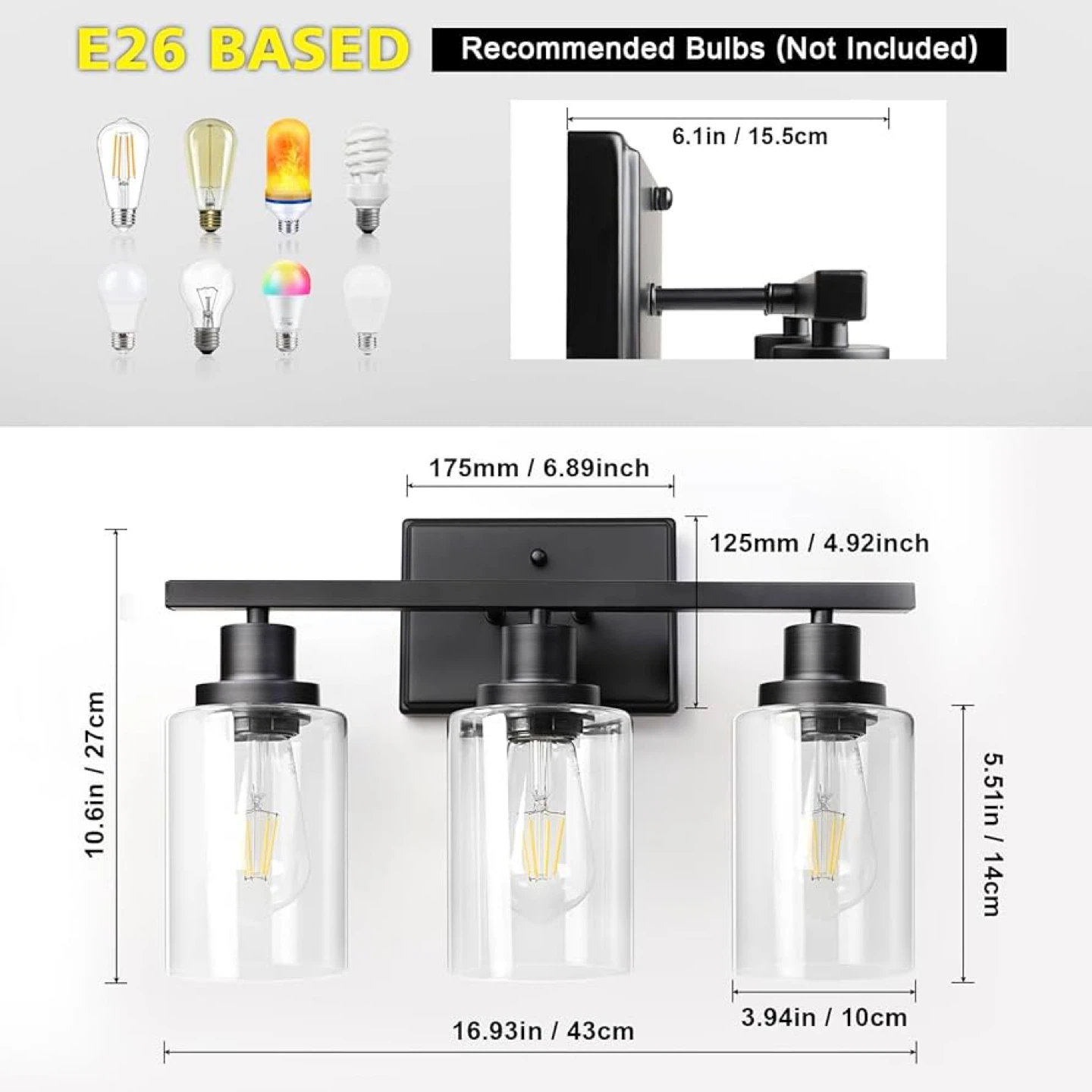 Ascher Bathroom Vanity Light Fixture - 3 Light - BNIB - photo 2