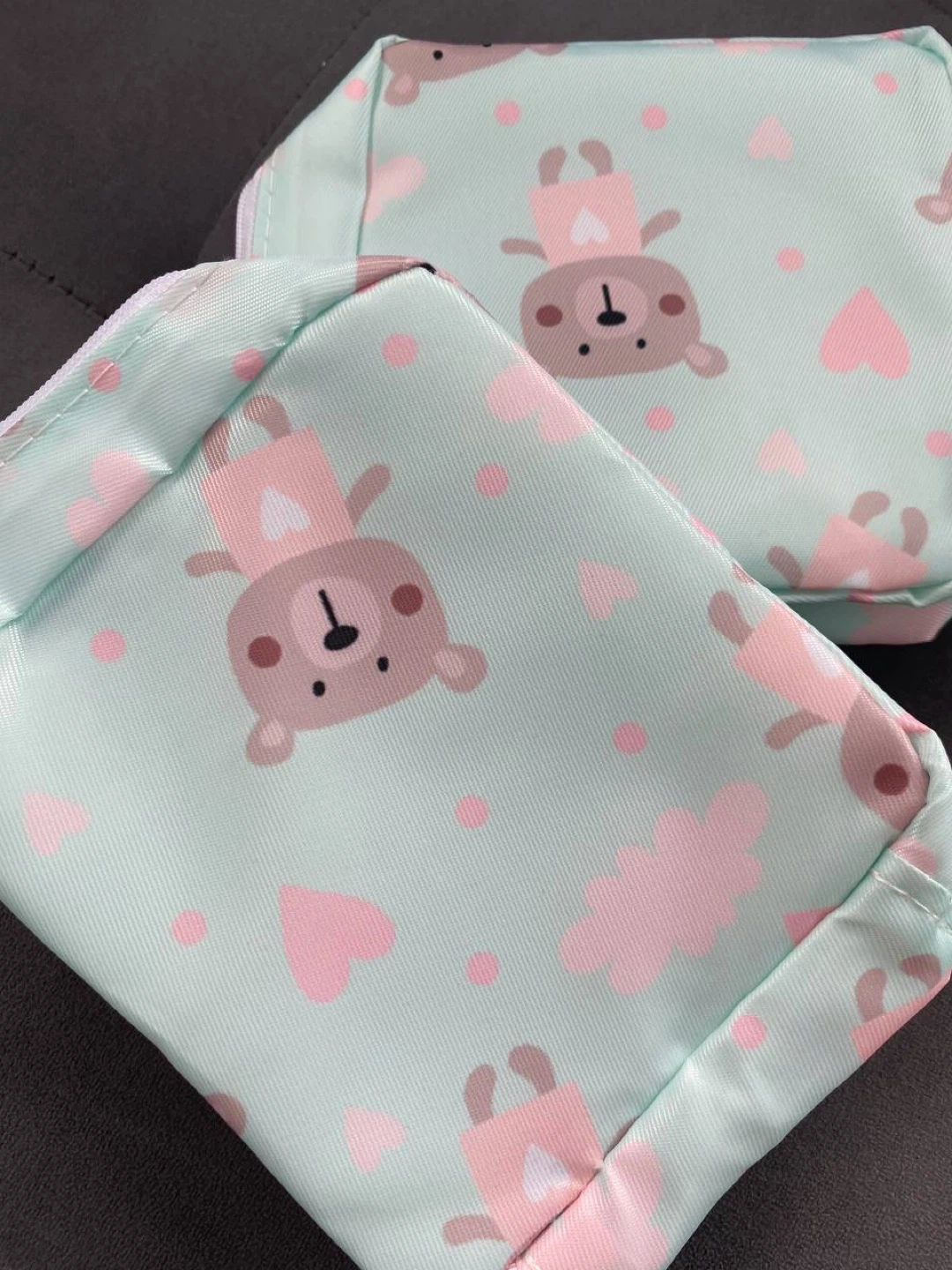 Mini travel makeup bag , cosmetic / pads organizer