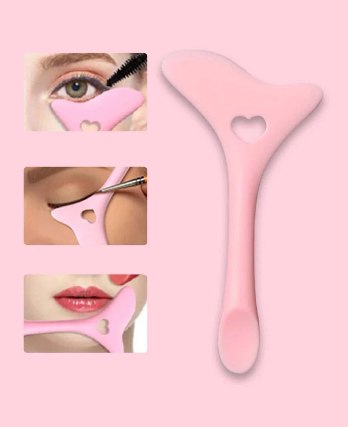 Pink multifunctional makeup eyeliner stencil , waterproof tool - photo 2