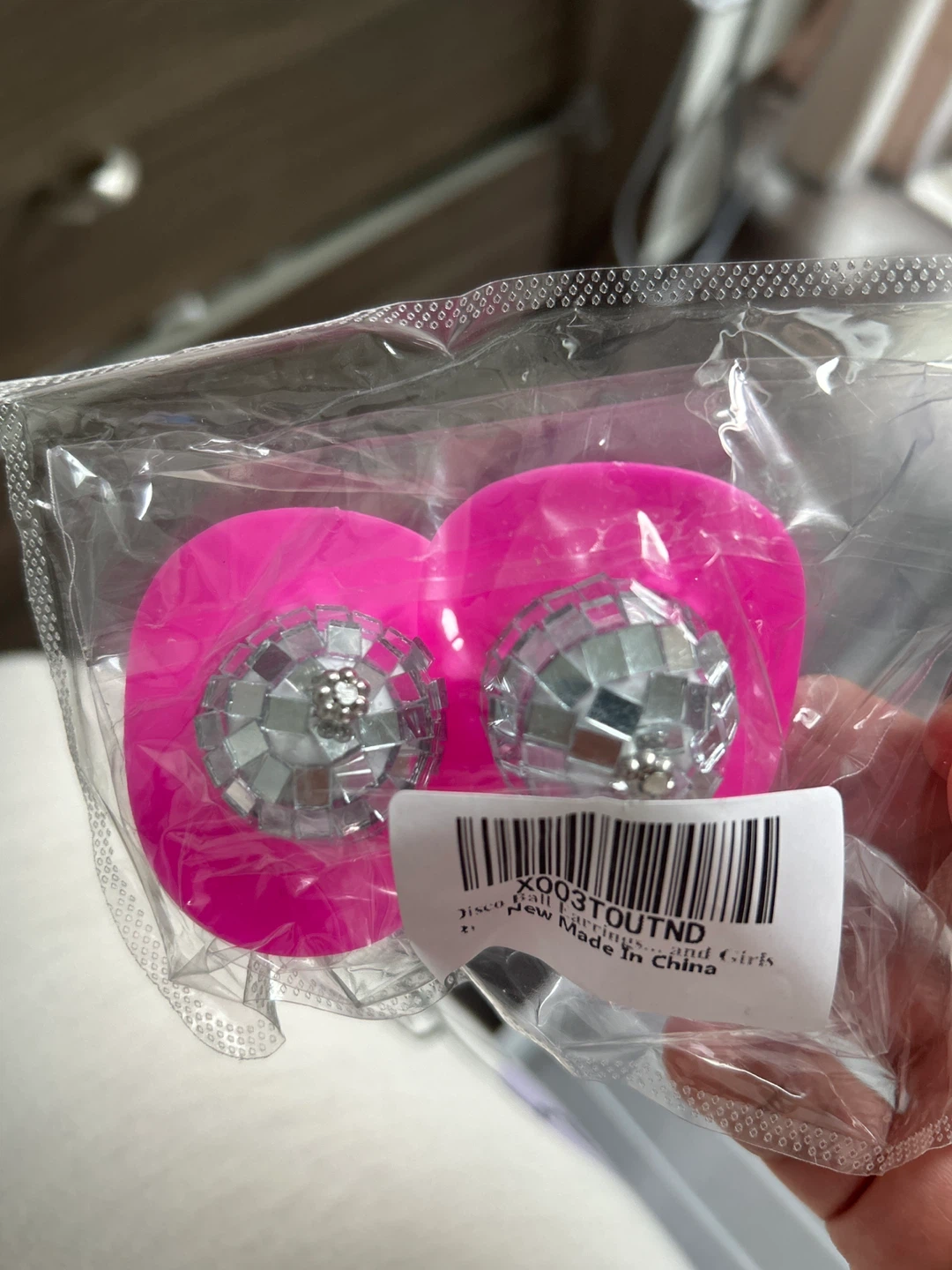 Pink Disco Ball Cowboy Hat Earrings - photo 2