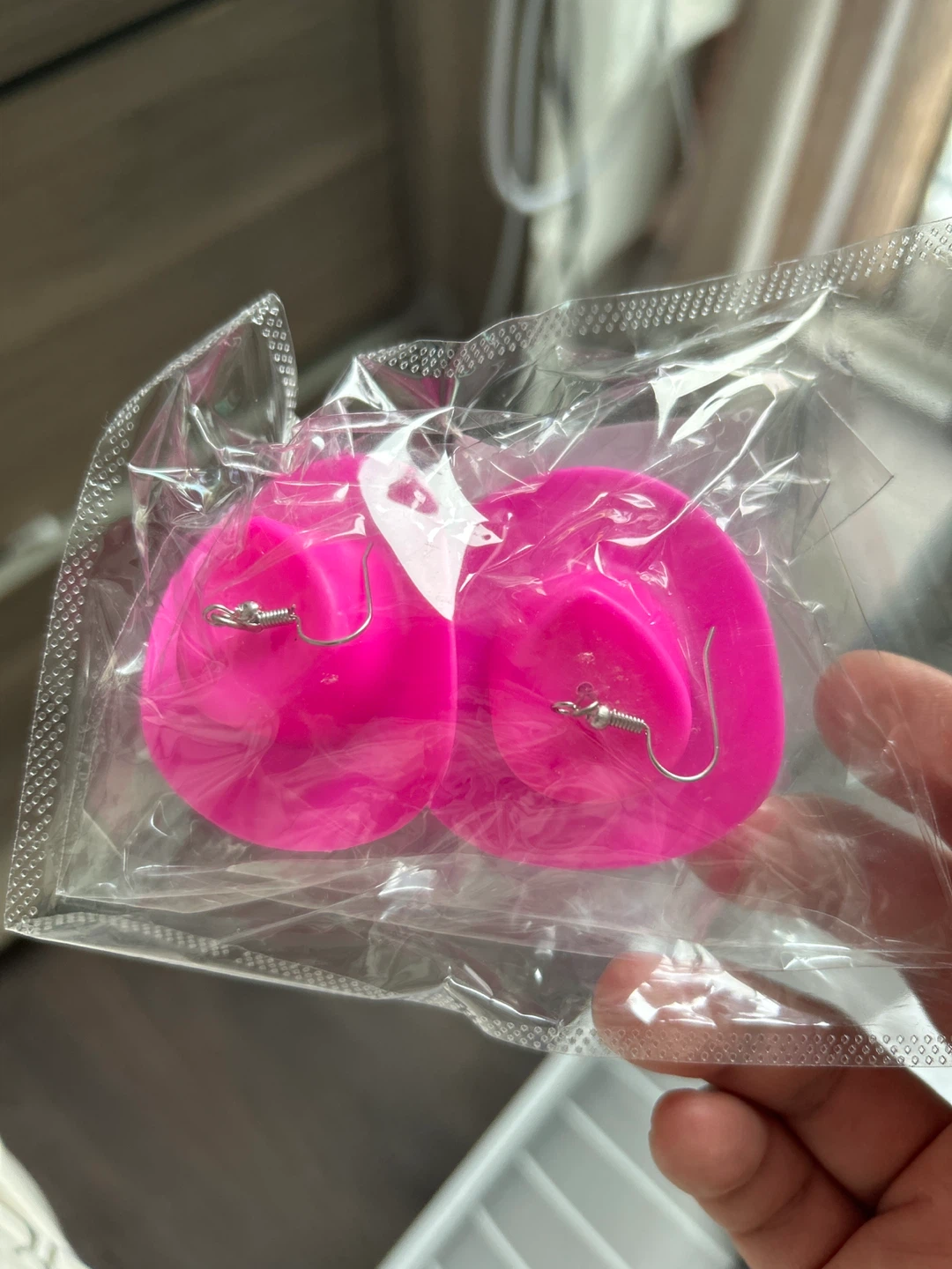 Pink Disco Ball Cowboy Hat Earrings