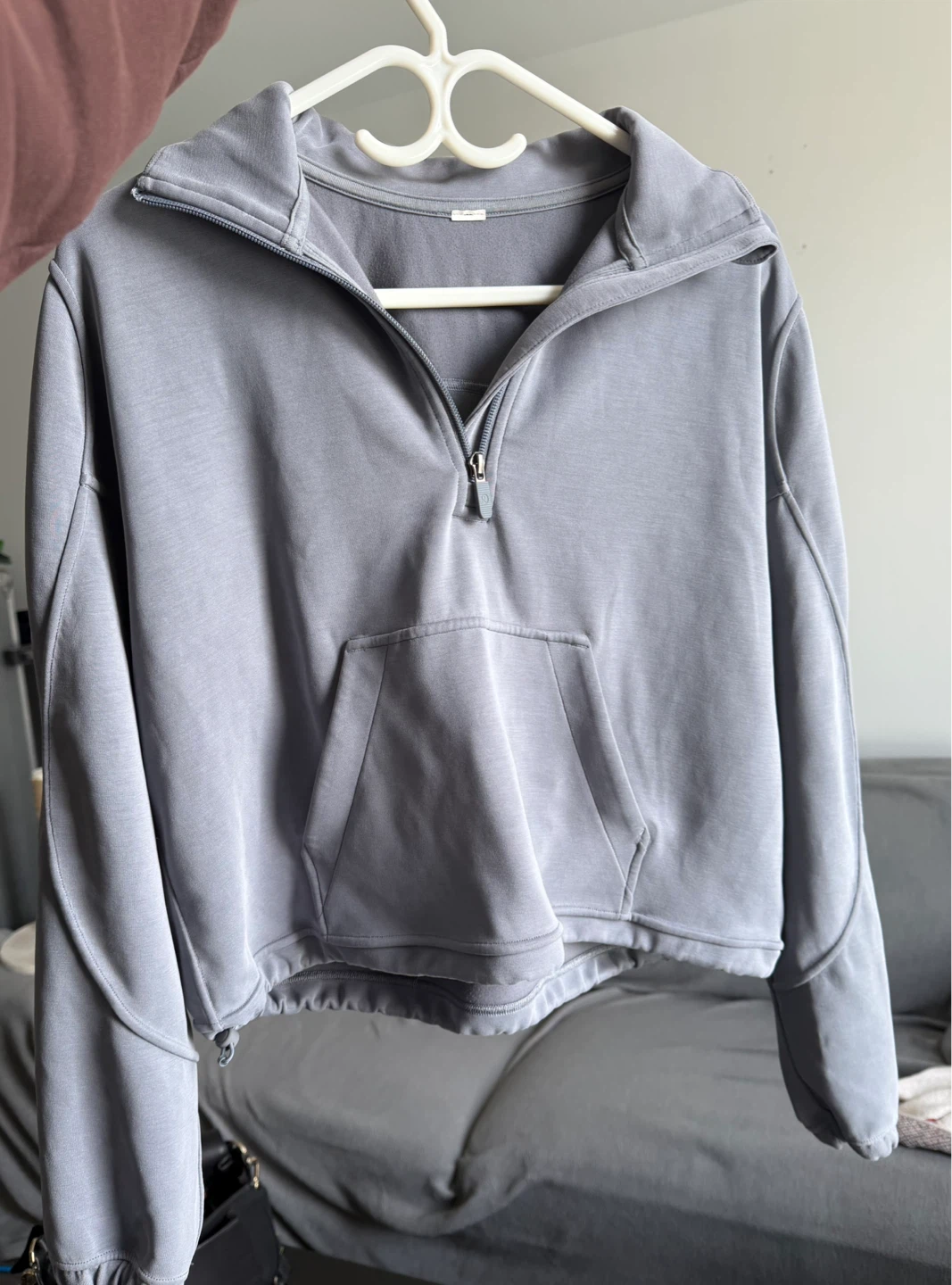 Lululemon Grey Quarter Zip Pullover size 8