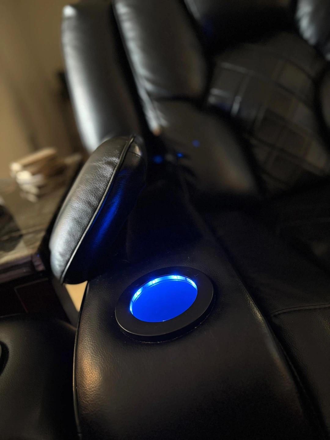 Black Leather Power Reclining Sofa and love seat - photo 4