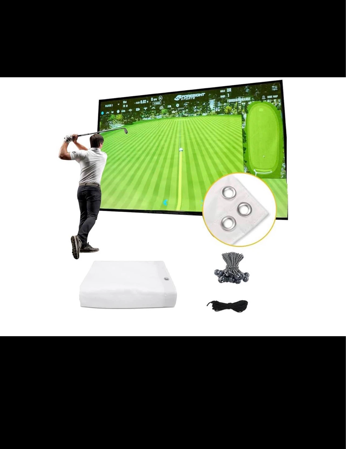 Indoor Golf Impact Screen and Accessories