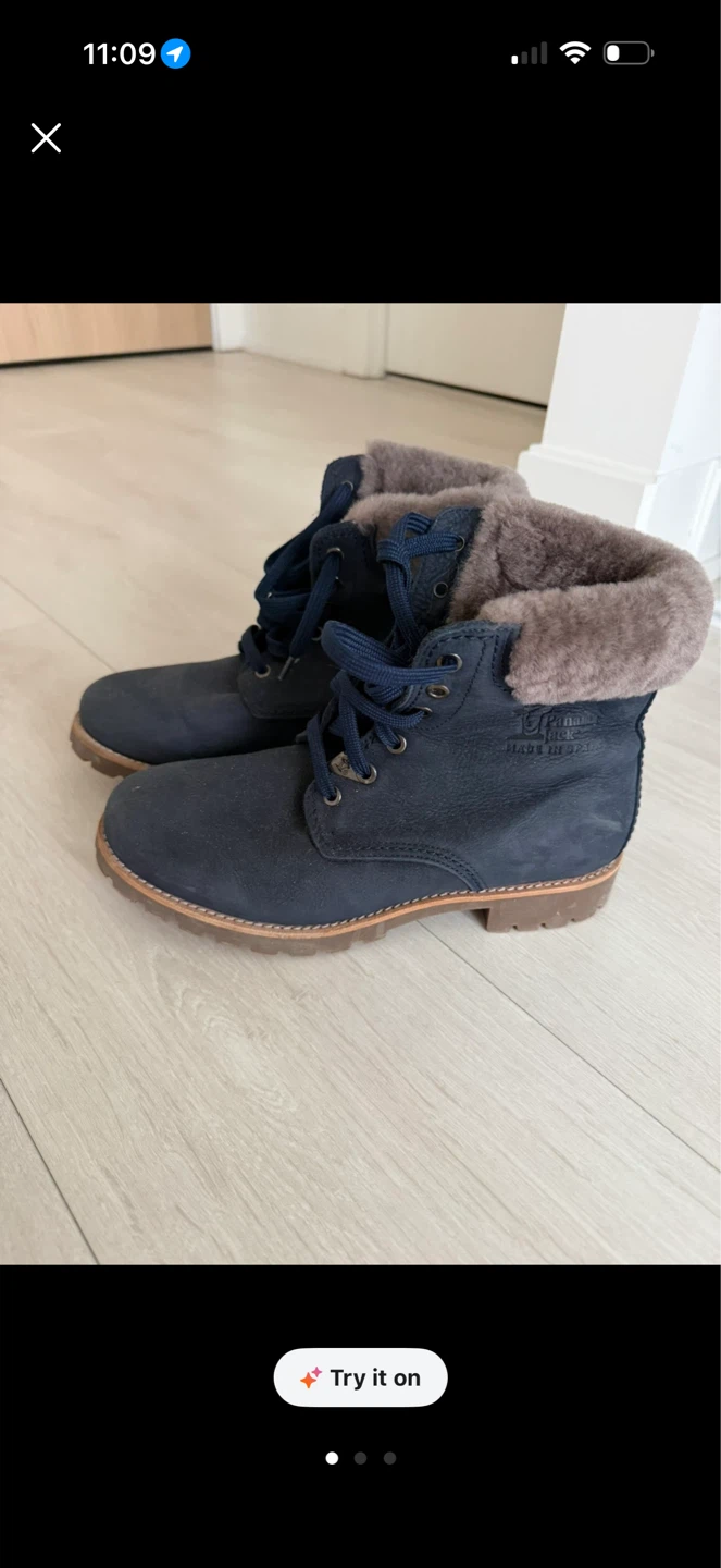 Blue Suede Fur Lined Boots